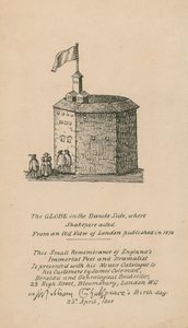 The Globe, Bankside, London, basert på et gammelt syn på London publisert i 1579 av English School