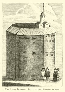 The Globe Theatre, bygget i 1594; Gjenoppbygd i 1613 av English School