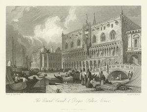 Canal Grande og Doges Palace, Venezia, 1844 av English School