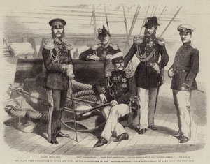 Storhertug Konstantin av Russland og Suite, på kvartdekket til "General-admiralen" av English School