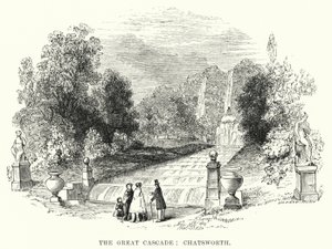 The Great Cascade, Chatsworth (gravering) av English School