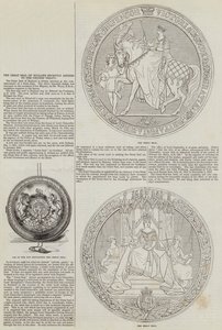 The Great Seal of England nylig festet til den kinesiske traktaten (gravering) av English School