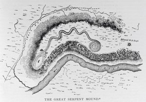 The Great Serpent Mound, nær Locust Grove, Ohio, 2. århundre f.Kr., fra 
