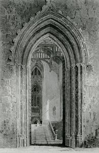 The Great Western Hall som fører til Grand Saloon, eller Octagon, Fonthill Abbey, 1824 av English School