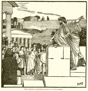 Den greske forsamlingen.--Oration of Demosthenes av English School