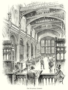 Guildhall-biblioteket (gravering) av English School