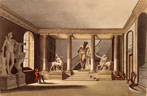Hallen ved Royal Academy, Somerset House, illustrasjon fra Ackermanns Repository of Arts, publisert mai 1810 av English School