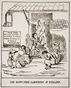 The Happy Free Laborers of England, fra et trykk utgitt i 1833, illustrasjon fra The Church of England: A History for the People av H.D.M. Spence-Jones, pub. ca. 1910 (sepia-bilde) av English School