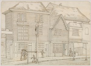 The Hare and Hounds, Islington, trakk ned 1840 (blekk på papir) av English School