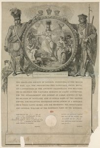 Highland Society of London. Innstiftet 1778 av English School