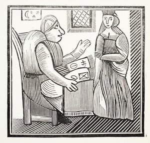 The History of Mother Bunch of the West, illustrasjon fra Chap-books of the Eighteenth Century av John Ashton, pub. 1882 av English School