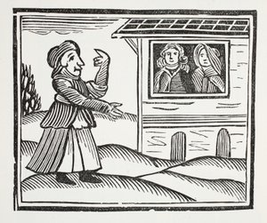 The History of Mother Shipton, illustrasjon fra Chap-books of the Eighteenth Century av John Ashton, pub. 1882 av English School