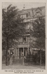 Huset i Homburg der prinsen av Wales har oppholdt seg (gravering) av English School