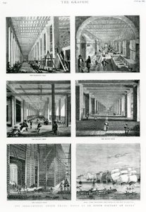 Den indo-kinesiske opiumshandelen: notater på en opiumsfabrikk i Patna, hentet fra The Graphic, 1882 av English School
