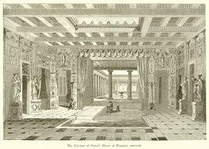 Interiøret til Pansas House i Pompeii, restaurert