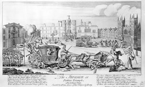 The Invasion or Perkins Triumph - et protestantisk trykk, innskrevet til alle sanne elskere av deres religion og frihet, 1745 av English School