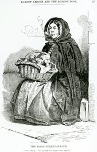Den irske gateselgeren, ca. 1840 av English School