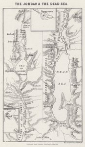 Jordan og Dødehavet (farget gravering) av English School