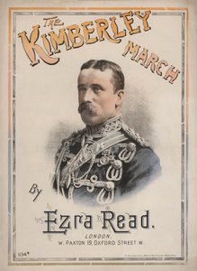 Kimberley March, noteomslag med et portrett av general John French (farge litho) av English School