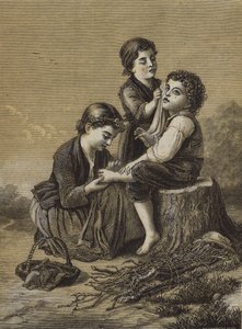 De snille småsøstrene (gravering) av English School