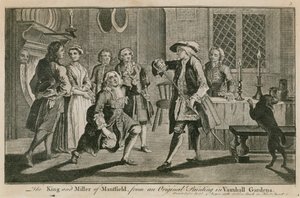 Kongen og mølleren av Mansfield fra et originalt maleri i Vauxhall Gardens, London av English School