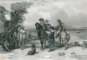 Kongen på sin reise til skottene, gravert av Frederick. T. Heath, 1844 av English School