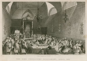 Kongen prorogerte parlamentet, i House of Lords, april 1831 av English School