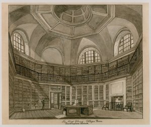 The Kings Library, Octagon Room, Buckingham Palace (wc på papir) av English School