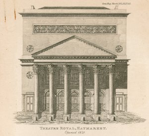 Kings Theatre, Haymarket, London, åpnet i 1821 av English School