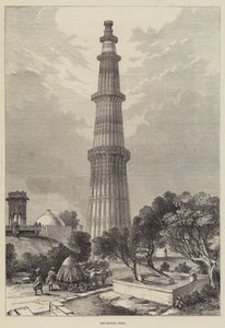 The Kootub, Delhi (gravering) av English School