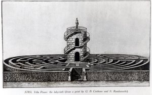 The Labyrinth of the Villa Pisani at Stra, etter et trykk av Giovanni Battista Carboni (1723-83) og N. Randonnette av English School