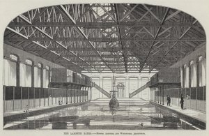 The Lambeth Baths (gravering) av English School
