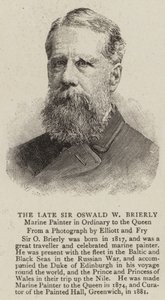 Den avdøde Sir Oswald W Brierly (gravering) av English School