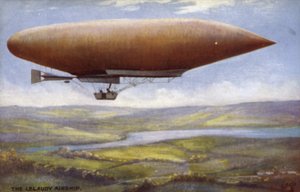 Lebaudy luftskip (farge litho) av English School
