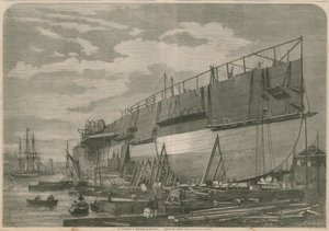 Leviathan i gården i Millwall, London, før lanseringen
