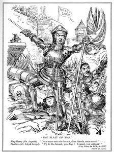 De liberale, ledet av Asquith og LLoyd George, angriper House of Lords, 1910 av English School