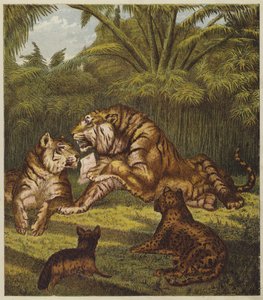 Løvens mottak (farge litho) av English School
