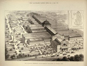 Liverpool-utstillingen, som skal åpnes av dronningen, fra The Illustrated London News, 5. august 1886 av English School