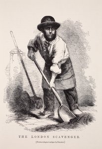 The London Scavenger, etter en daguerreotypi av Richard Beard, illustrasjon fra London Labor og London Poor av Henry Mayhew, pub. 1862 av English School