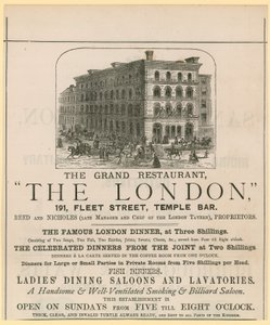 The London, restaurant, 191 Fleet Street, Temple Bar av English School