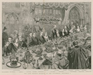 Lord Mayors Bankett i Guildhall, London, 9. november 1887 av English School