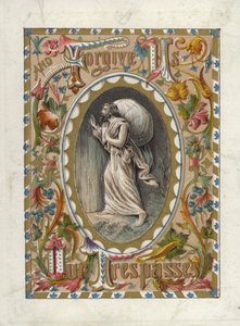 Herrens bønn (farge litho) av English School