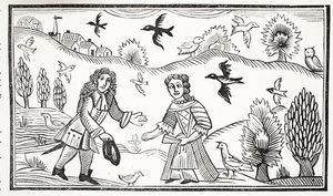 The Lovers Quarrel, illustrasjon fra Chap-books of the Eighteenth Century av John Ashton, pub. 1882 av English School