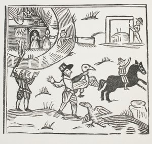 The Mad Pranks of Tom Tram, illustrasjon fra Chap-books of the Eighteenth Century av John Ashton, pub. 1882 av English School