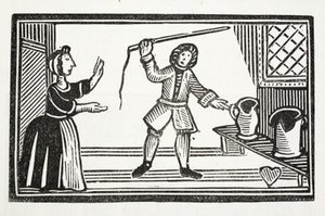 The Mad Pranks of Tom Tram, illustrasjon fra Chap-books of the Eighteenth Century av John Ashton, pub. 1882 av English School