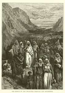Israelittenes mars gjennom villmarken (gravering) av English School