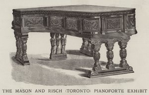 The Mason and Risch (Toronto) Pianoforte-utstillingen (gravering) av English School