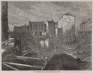 Metropolitan Railway and the Fleet Ditch (gravering) av English School