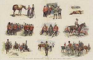 De militære manøvrene, notater i og om leirene (chromolitho) av English School