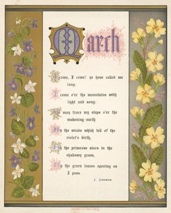 Månedene: mars (farge litho) av English School